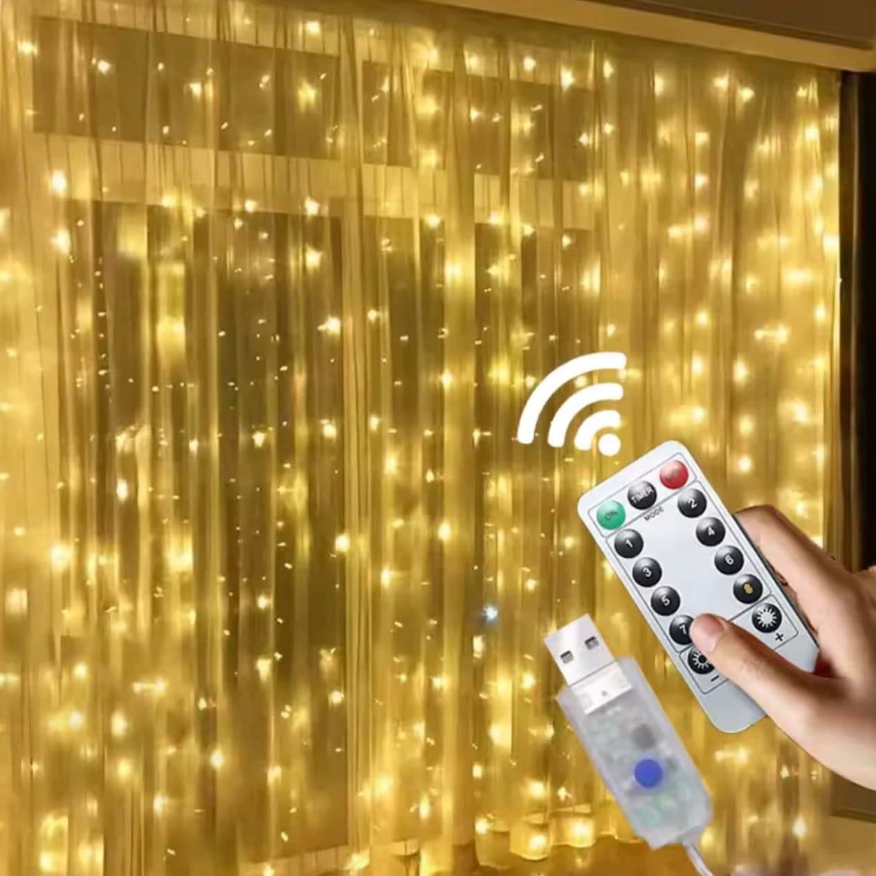 Kurtyna ciepłe światło LED